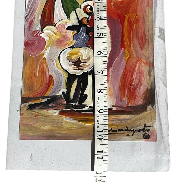 ORIGINAL ART Acrylic Painting on Paper "Splendid Lovers" Fat Botttomed Girl - Picture 6 of 8